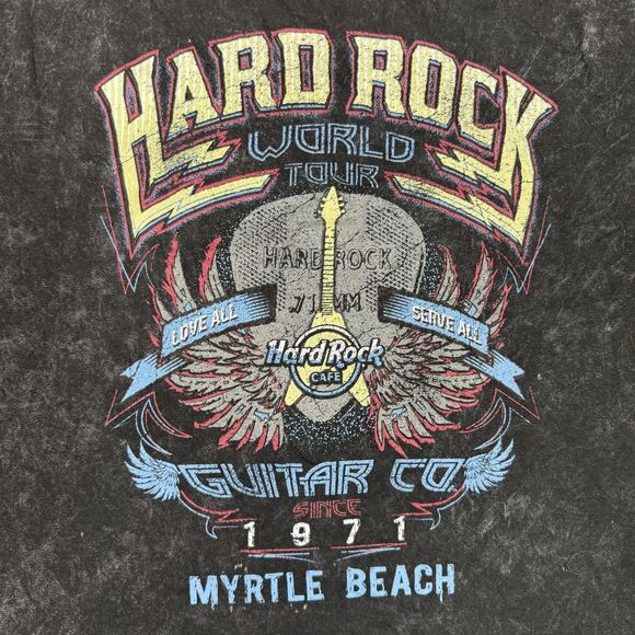 Hard Rock Cafe Other - Hard Rock Cafe Shirt Mens XL Black Myrtle Beach World Tour Guitar Graphic Tee